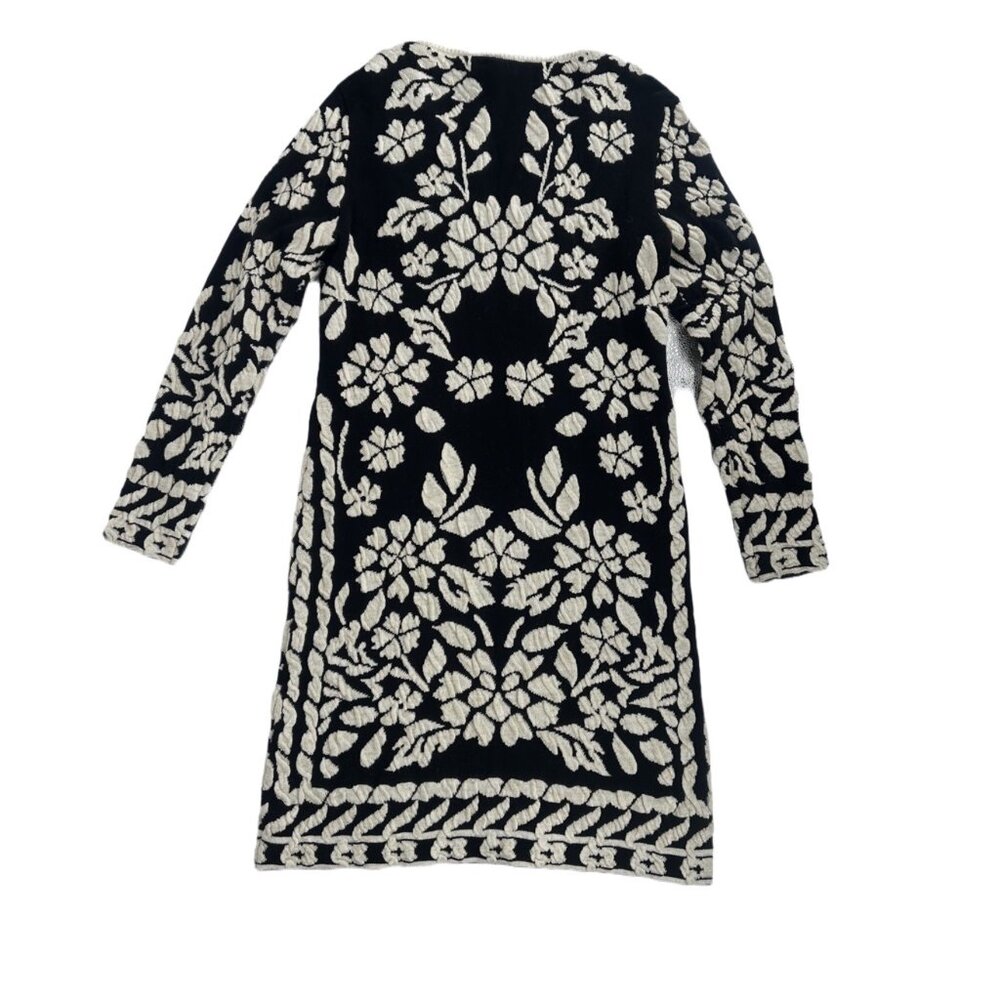 INC Black Ivory Embroidered Knit Dress Gold Sparkle Size Large - Picture 5 of 7